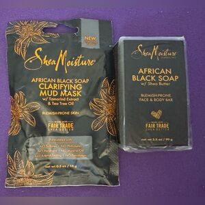 Shea moisture mud mask and black soap